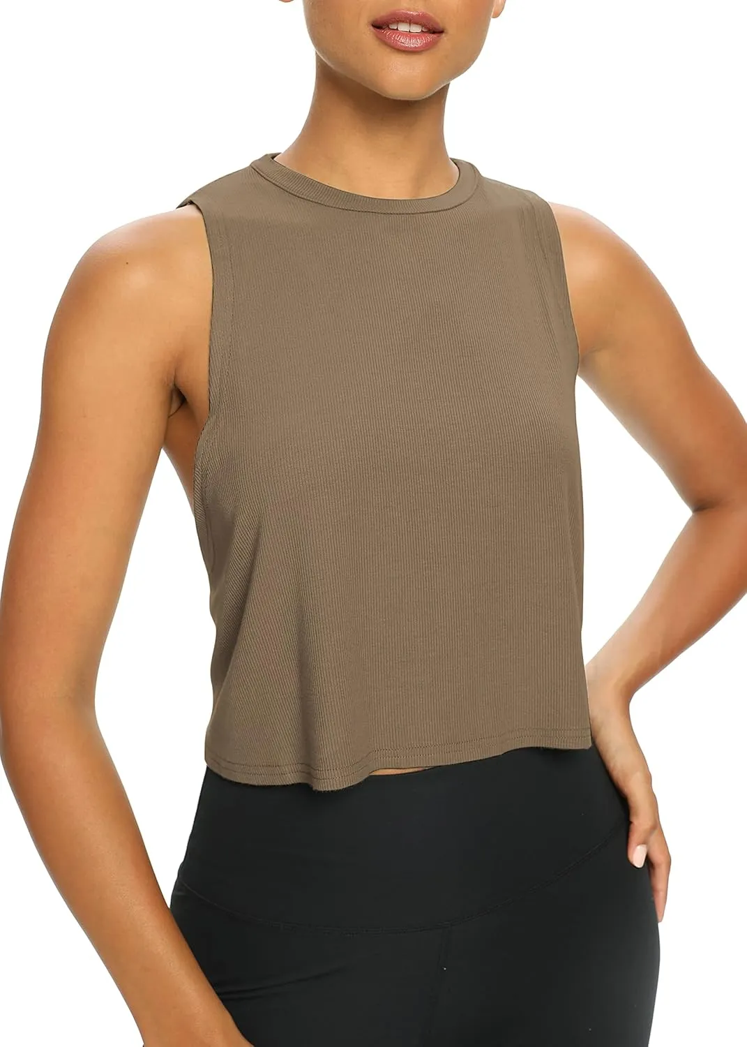 Bestisun Womens Open Back Workout Shirts Cropped Yoga Tank Tops Backless Athletic Clothes