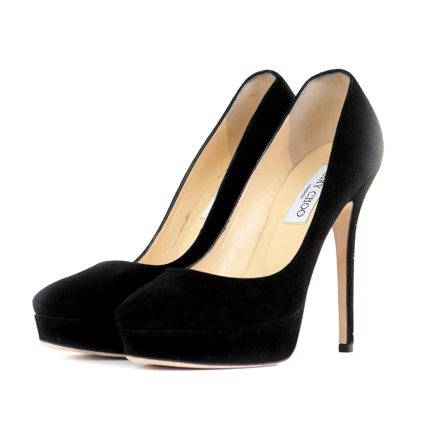Black Suede Platform Pumps