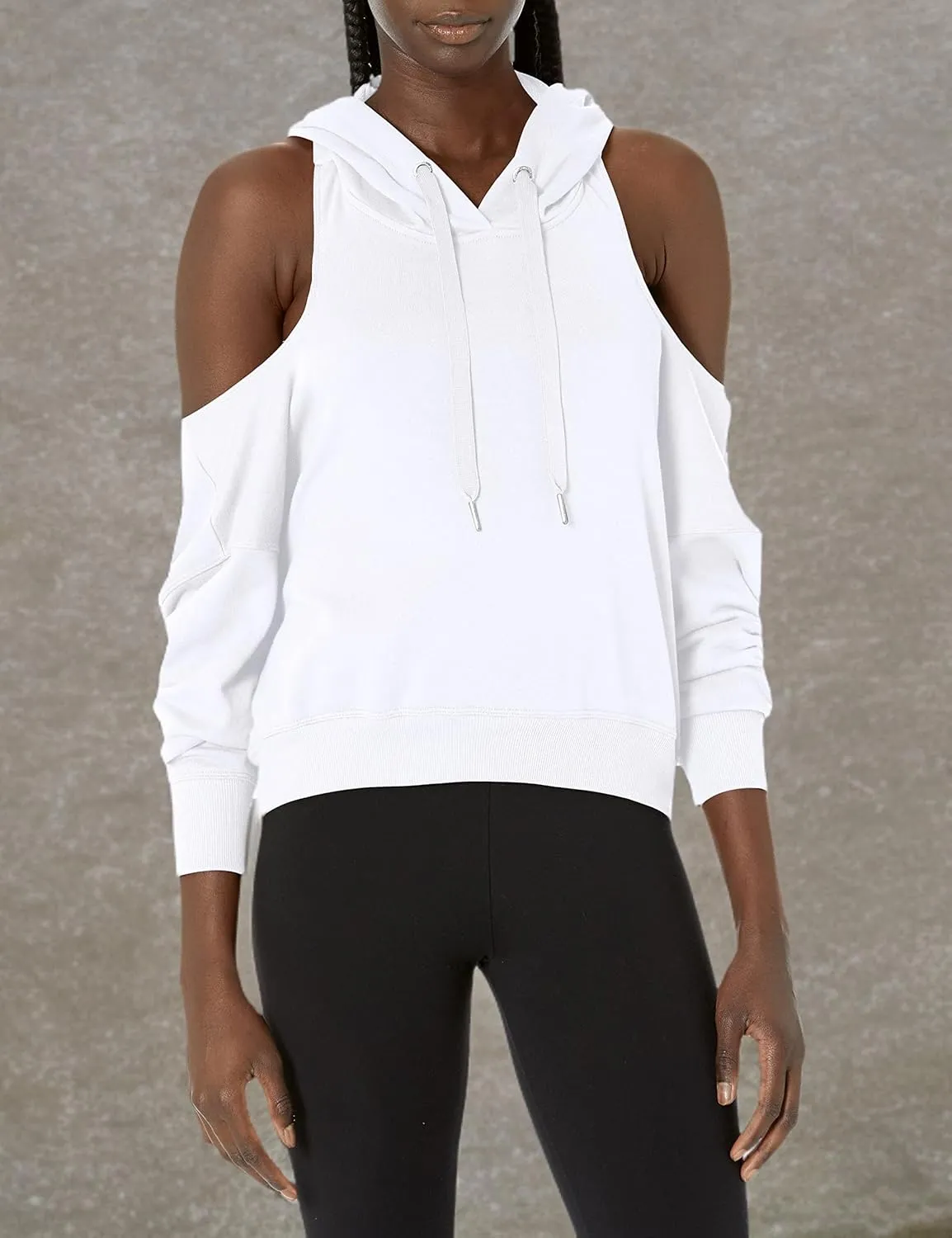 Calvin Klein Performance Women's Open Back Cold Shoulder Top Hoodie