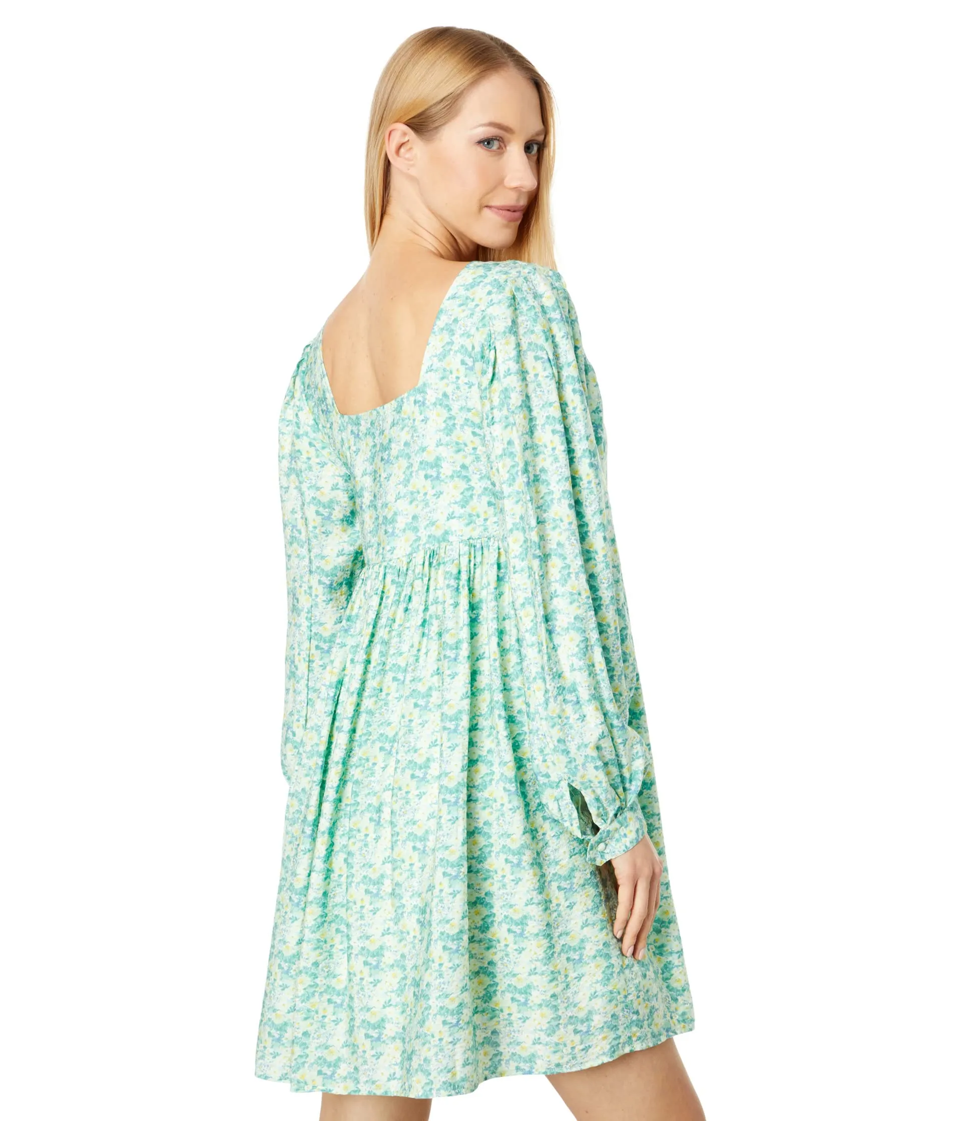 Dress MOON RIVER, Long Puff Sleeve Floral Dress