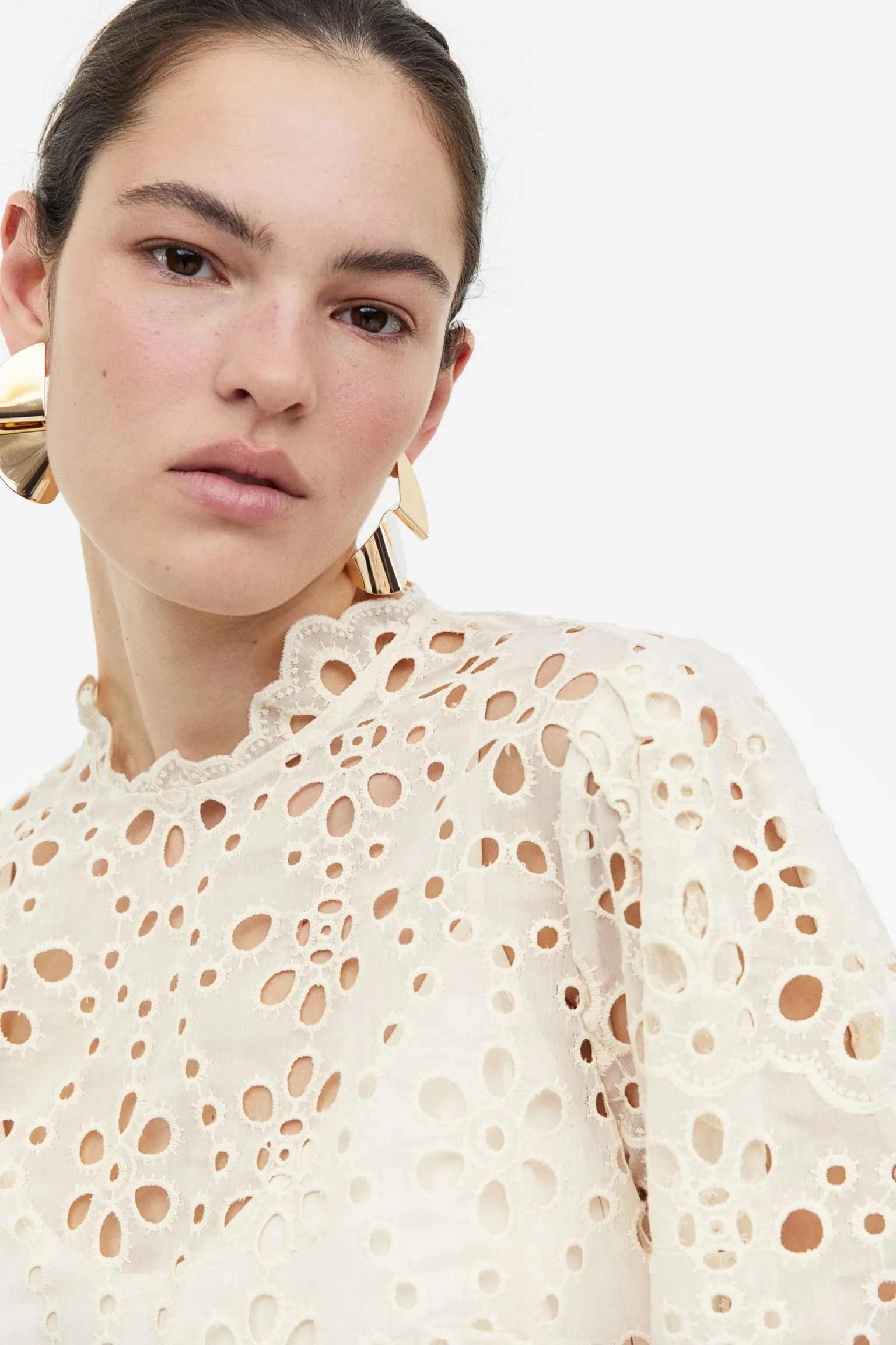 H&M Eyelet Embroidery dress, cream