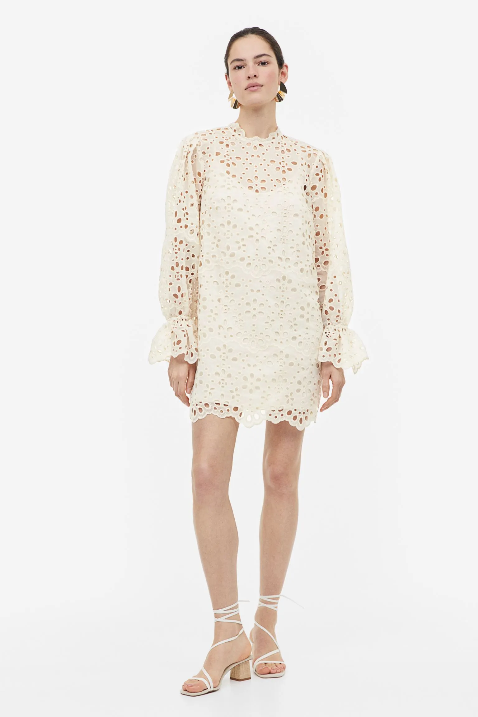 H&M Eyelet Embroidery dress, cream