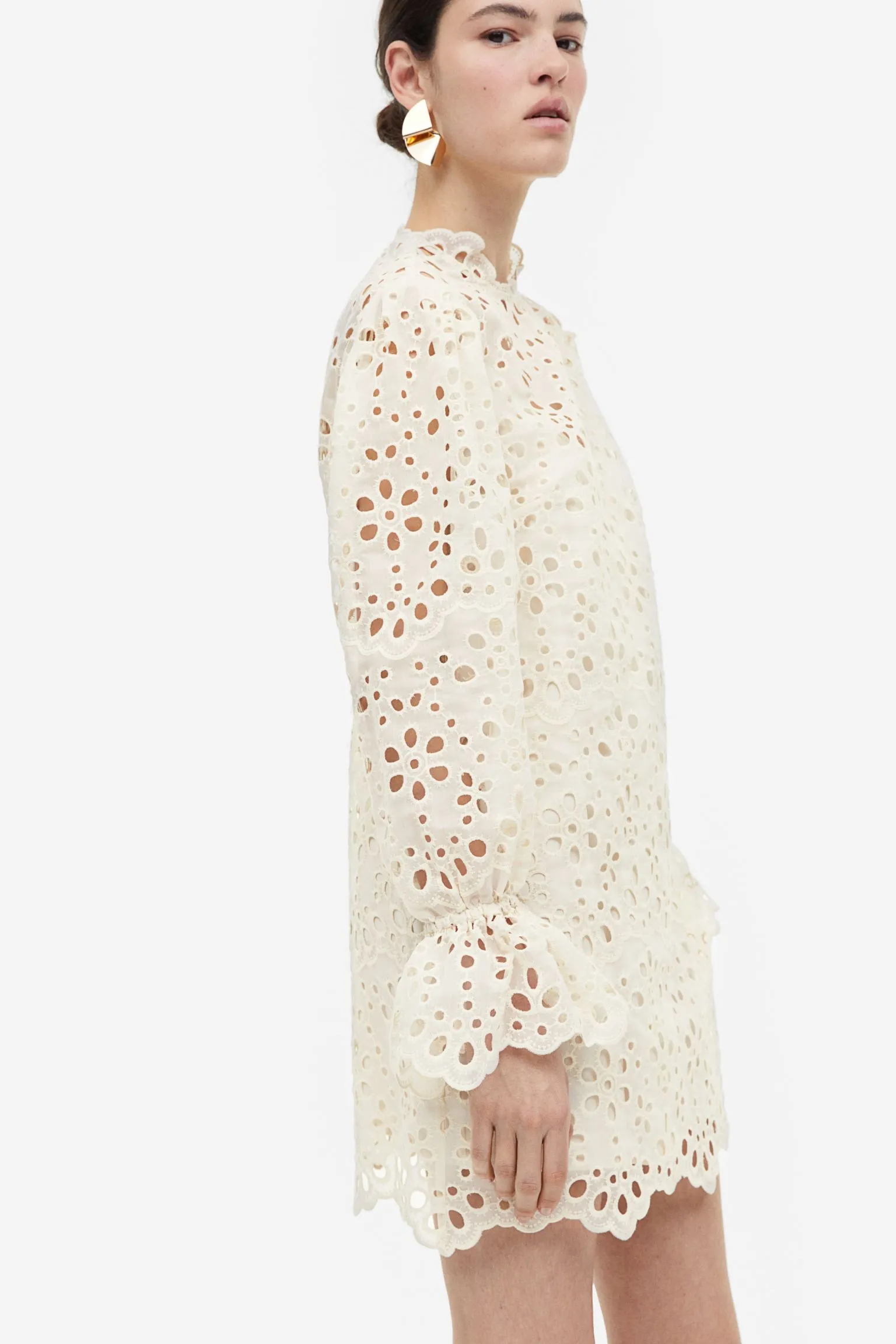 H&M Eyelet Embroidery dress, cream