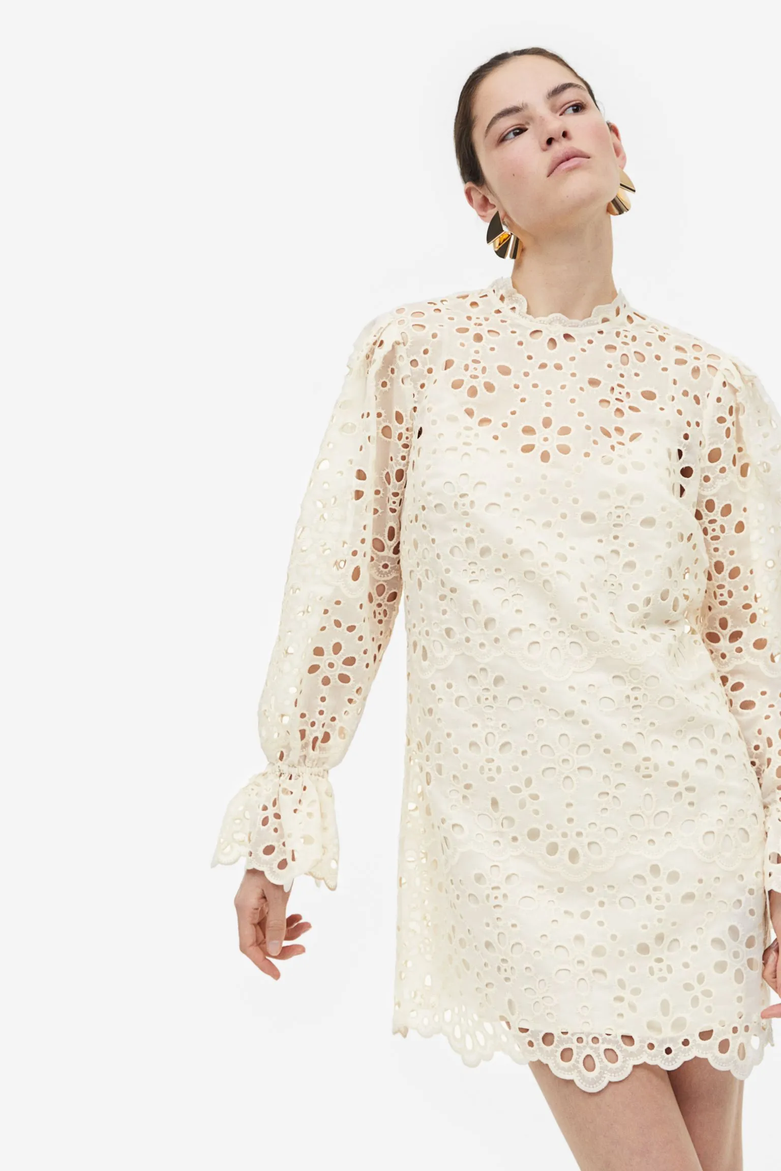 H&M Eyelet Embroidery dress, cream