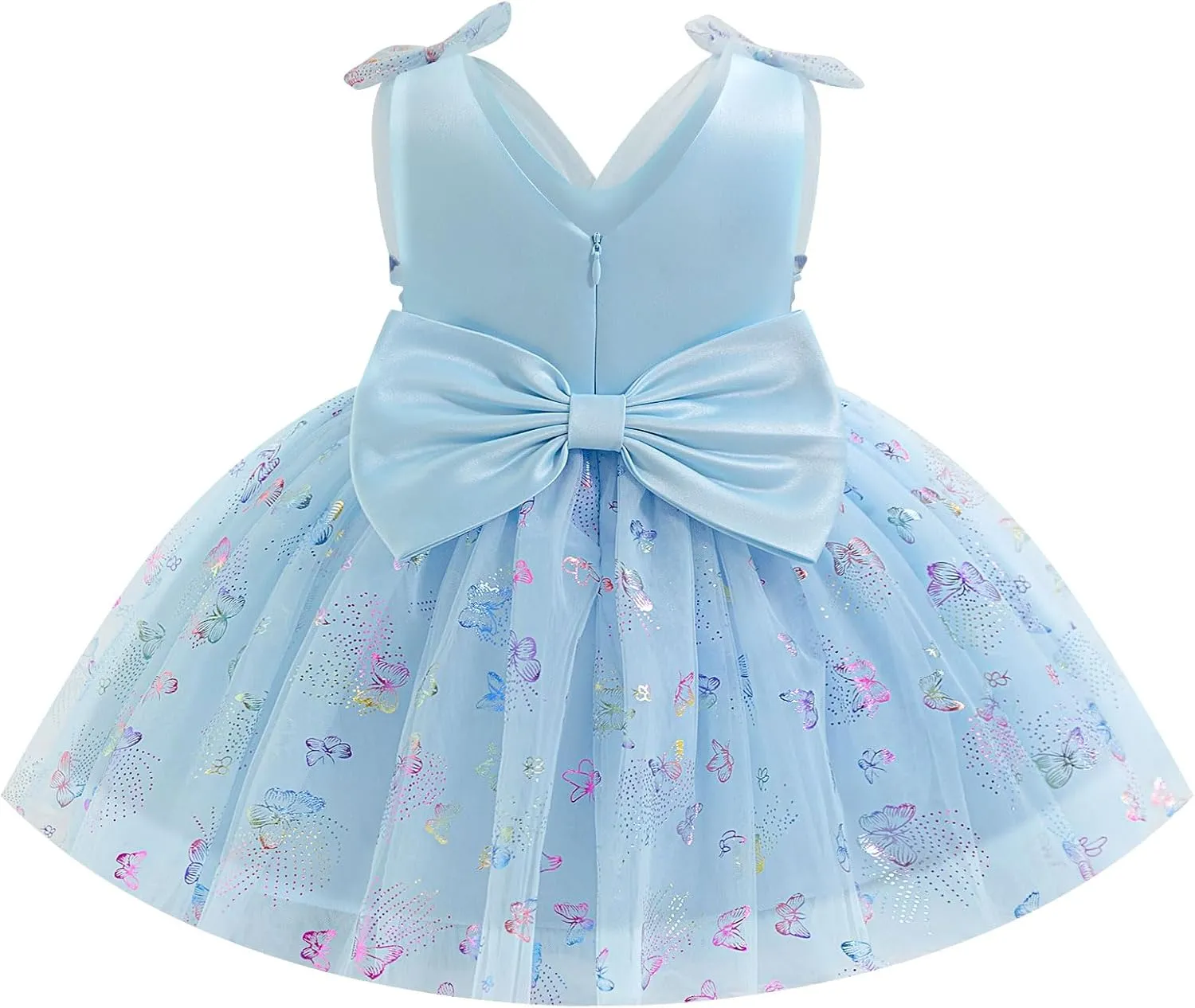 IMEKIS Toddler Girls Butterfly Birthday Dress Baby Sparkle Tulle Formal Wedding Party Bowknot Tutu Dresses Photo Shoot