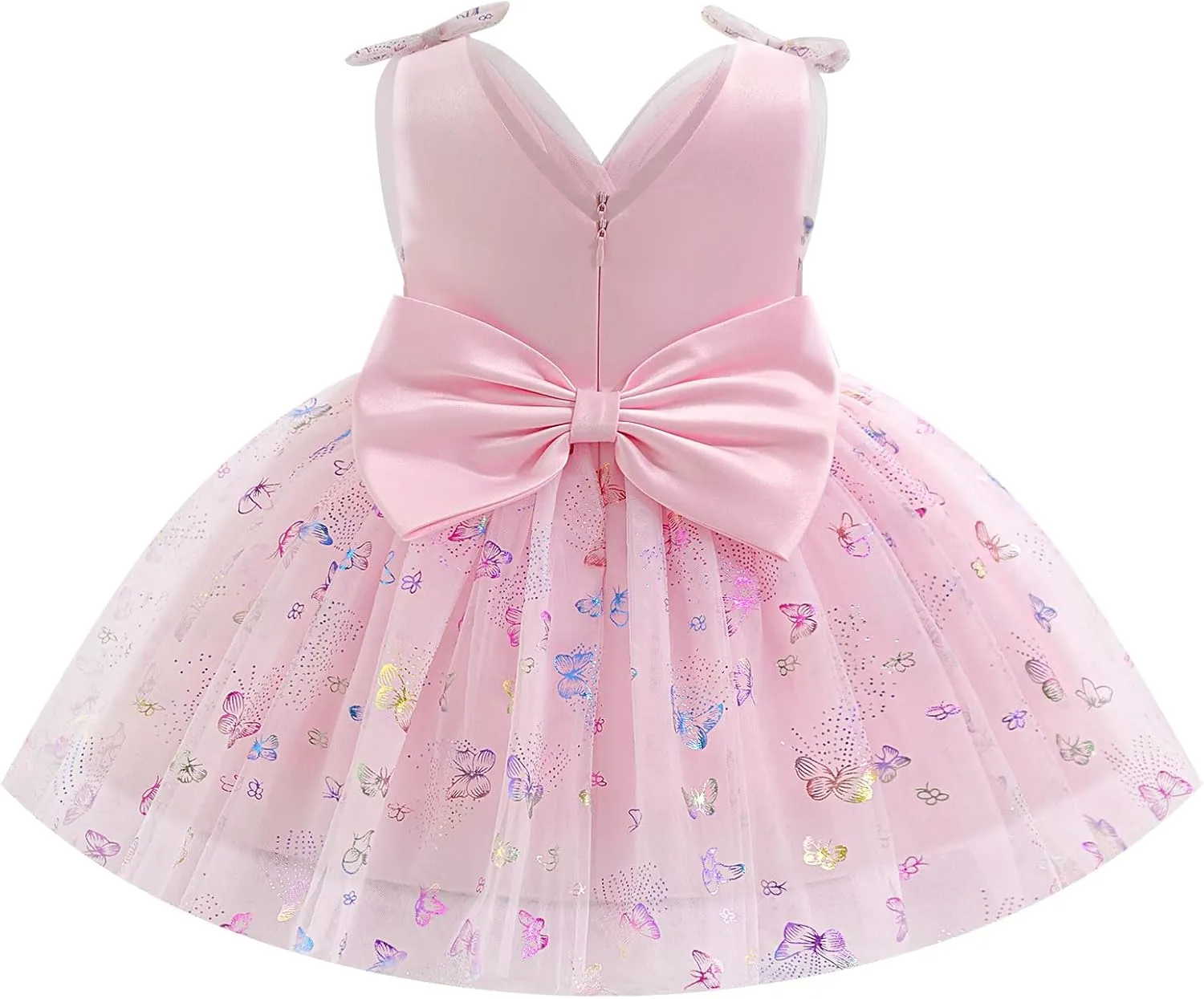 IMEKIS Toddler Girls Butterfly Birthday Dress Baby Sparkle Tulle Formal Wedding Party Bowknot Tutu Dresses Photo Shoot