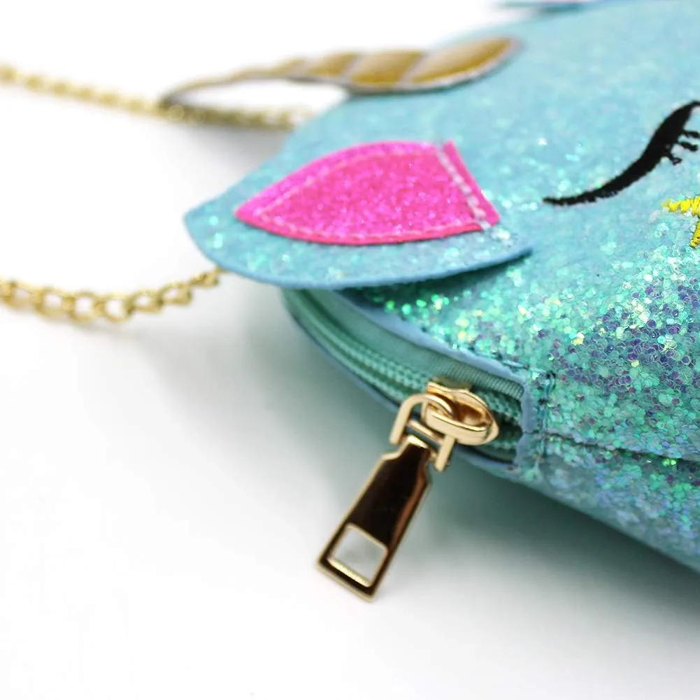 Little Girls Glitter Sequin Crossbody Purses Small Unicorn Handbag Messenger Shoulder Bag Gifts for Toddlers