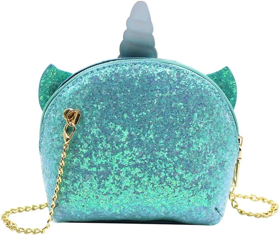 Little Girls Glitter Sequin Crossbody Purses Small Unicorn Handbag Messenger Shoulder Bag Gifts for Toddlers