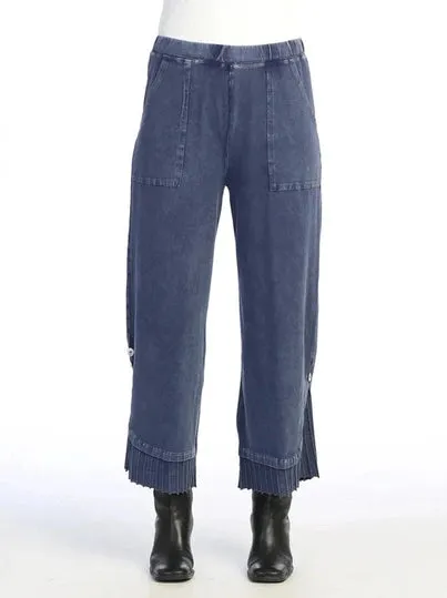M125 Denim Pant Wide Leg/Rib Contrast Women's