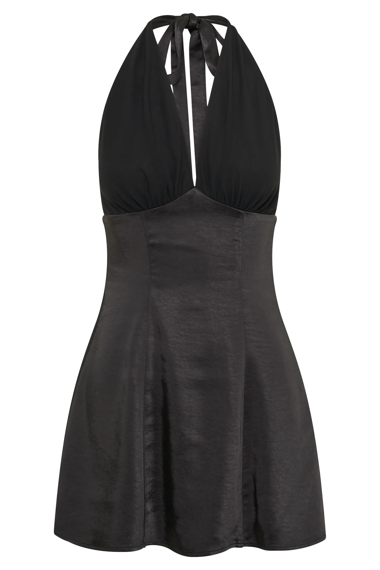 Richelle Satin Mini Dress - Black