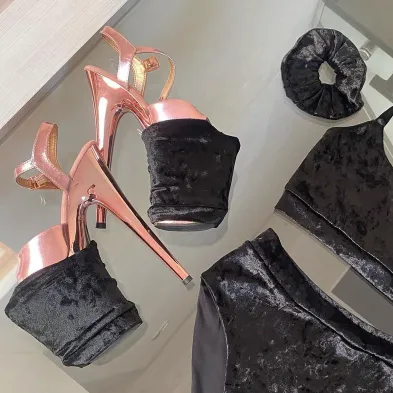 Velvet pleaser shoe protectors