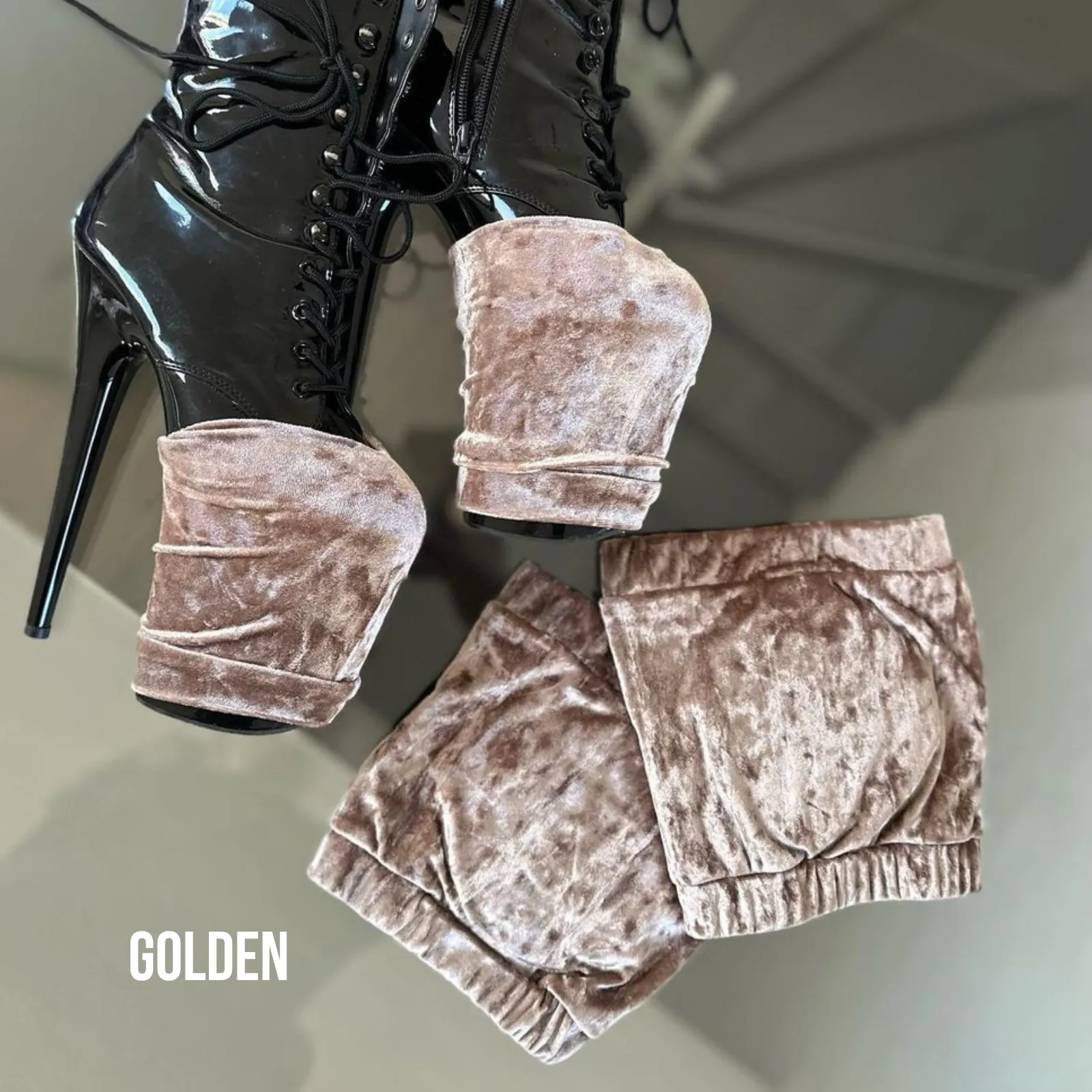 Velvet pleaser shoe protectors