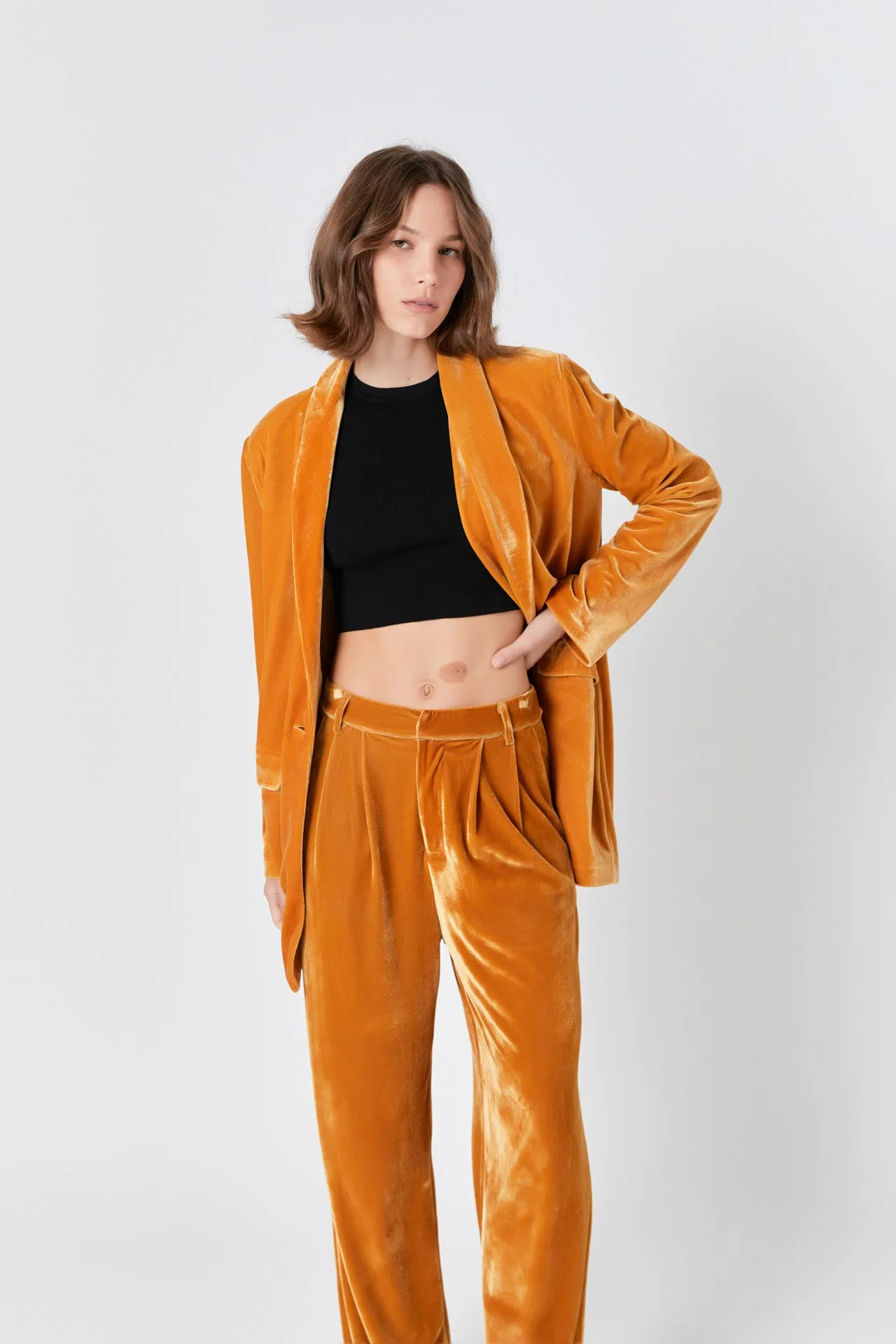 Velvet Wide Leg Pants