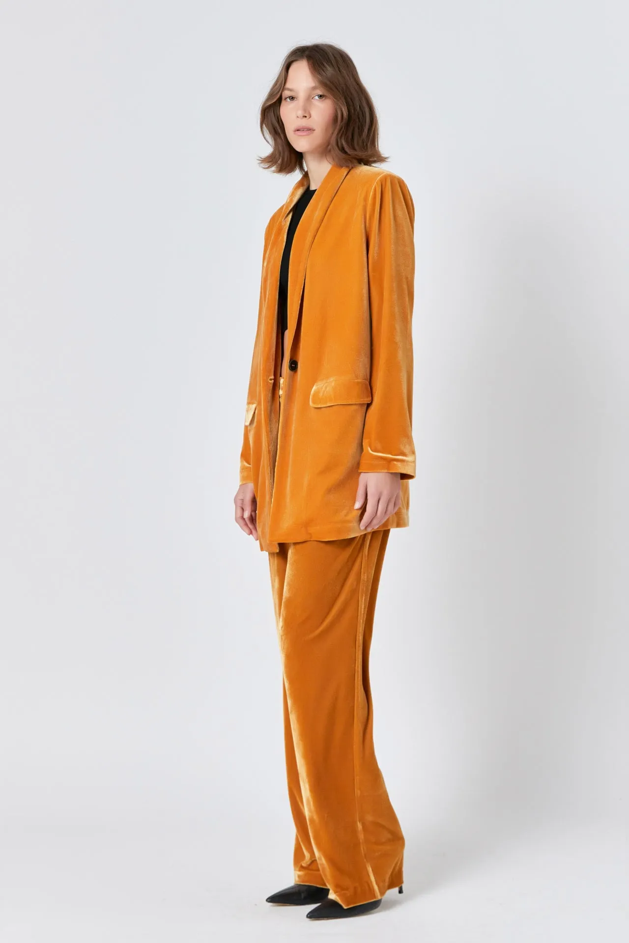 Velvet Wide Leg Pants