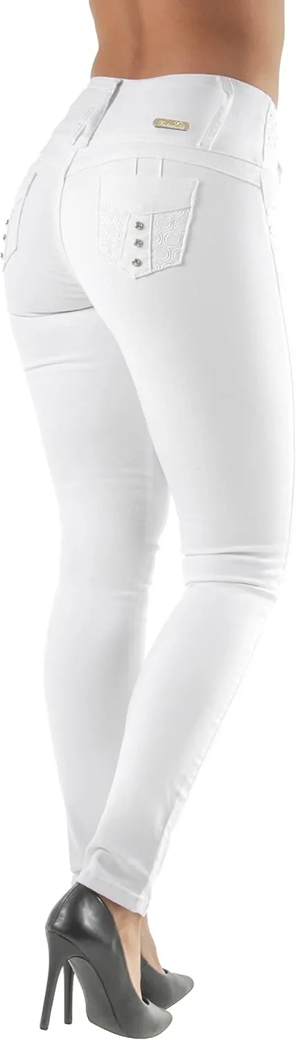 Women's Juniors Colombian Design Butt Lift Push Up Skinny Jeans (0030)