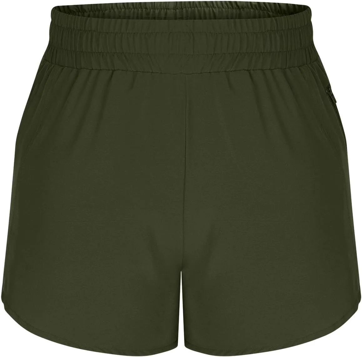 Women's Quick Dry Running Shorts Summer High Waisted Dolphin Athletic Jogger Shorts Lightweight with Zipper Pocket