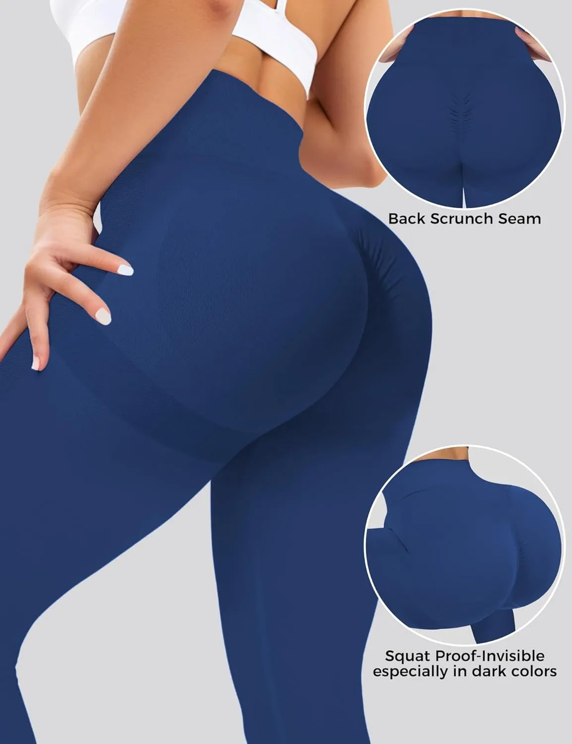 Womens Workout Scrunch Leggings High Waisted Booty Butt Lifting Tights Seamless Yoga Fitness Leggings Gym Yoga Pants