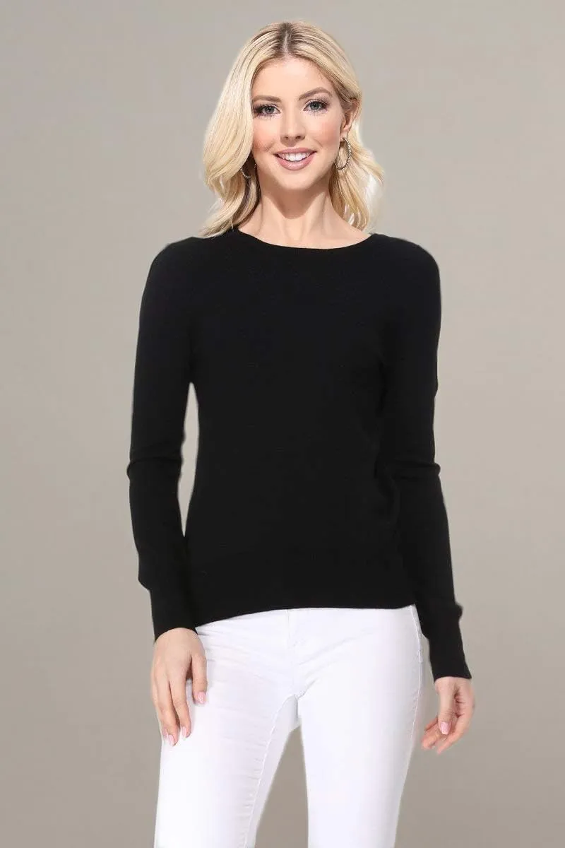 YEMAK Women's Knit Sweater Pullover – Long Sleeve Crewneck Basic Classic Casual Knitted Soft Lightweight T-Shirt Top