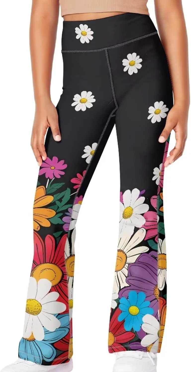 Yewattles Girl Bootcut Yoga Leggings Tummy Control High Waisted Leggings Flare Yoga Pants Soft Sweatpants 5-14 Years