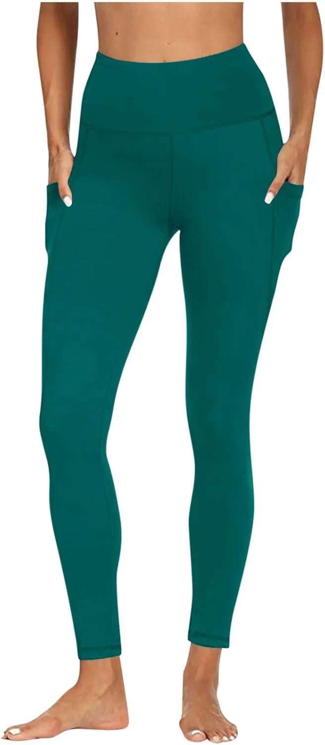 Yoga Pants Women Leggings with Pockets High Waisted Yoga Leggings Tummy Control Pant Workout Athletic Pants 2025