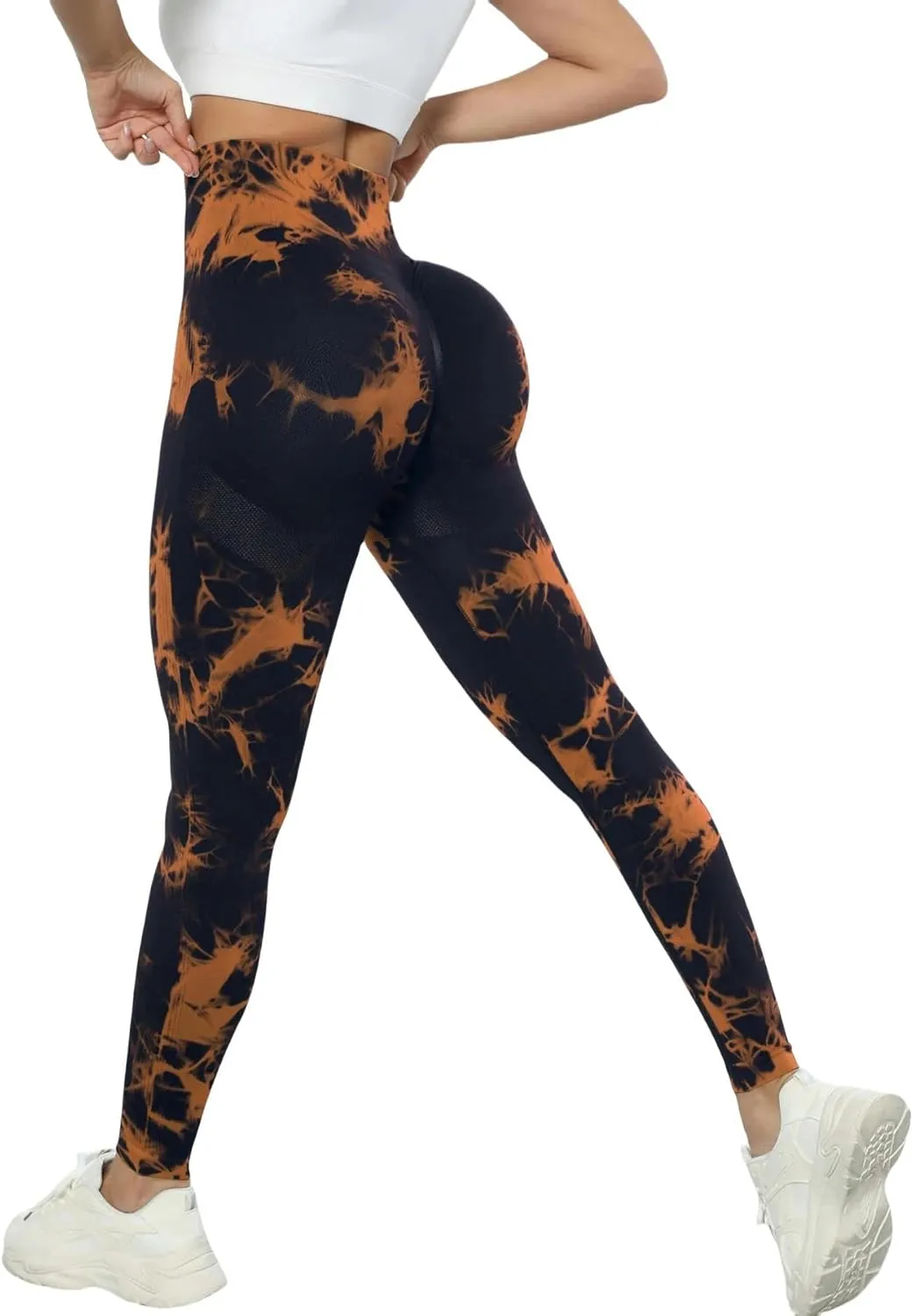 Yoga Pants Women's High Waist Yoga Pants Tie Dye Seamless Leggings, Compression Hip Lifting Stretch Leggings